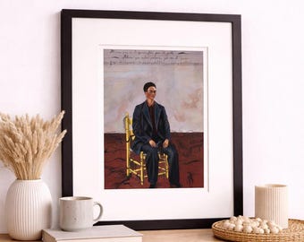 Frida Kahlo’s Self-Portrait with Cropped Hair Art Print with Frame
