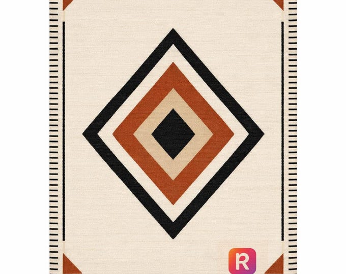 6x9 ft and Runner 3x12 Handwoven Swedish Kilim rug: Scandinavian Flatweave Rug