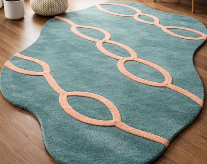 Modern Hand Tufted Wool Area Rug, Scandinavian Minimal Living Room Carpet, Custom Designer Rug Decor Rug Living Room Rug.