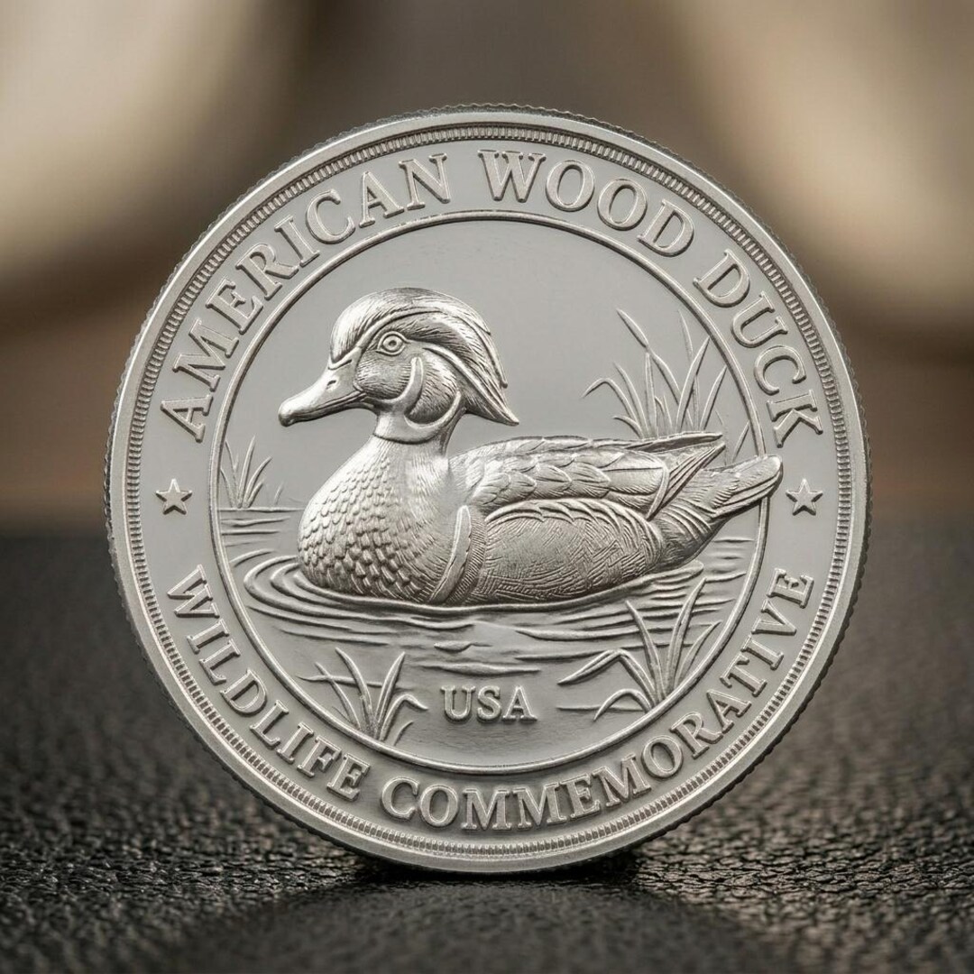 American Wood Duck Commemorative Coin Silver Wildlife Coin USA Bird ...