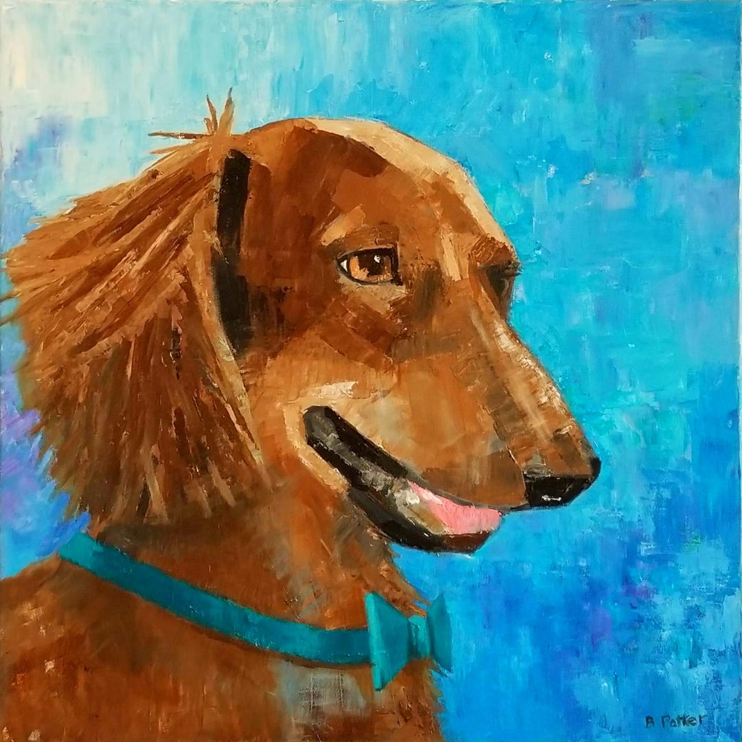 Custom Hand Painted Pet Portrait on Canvas | Personalized Dog or Cat ...