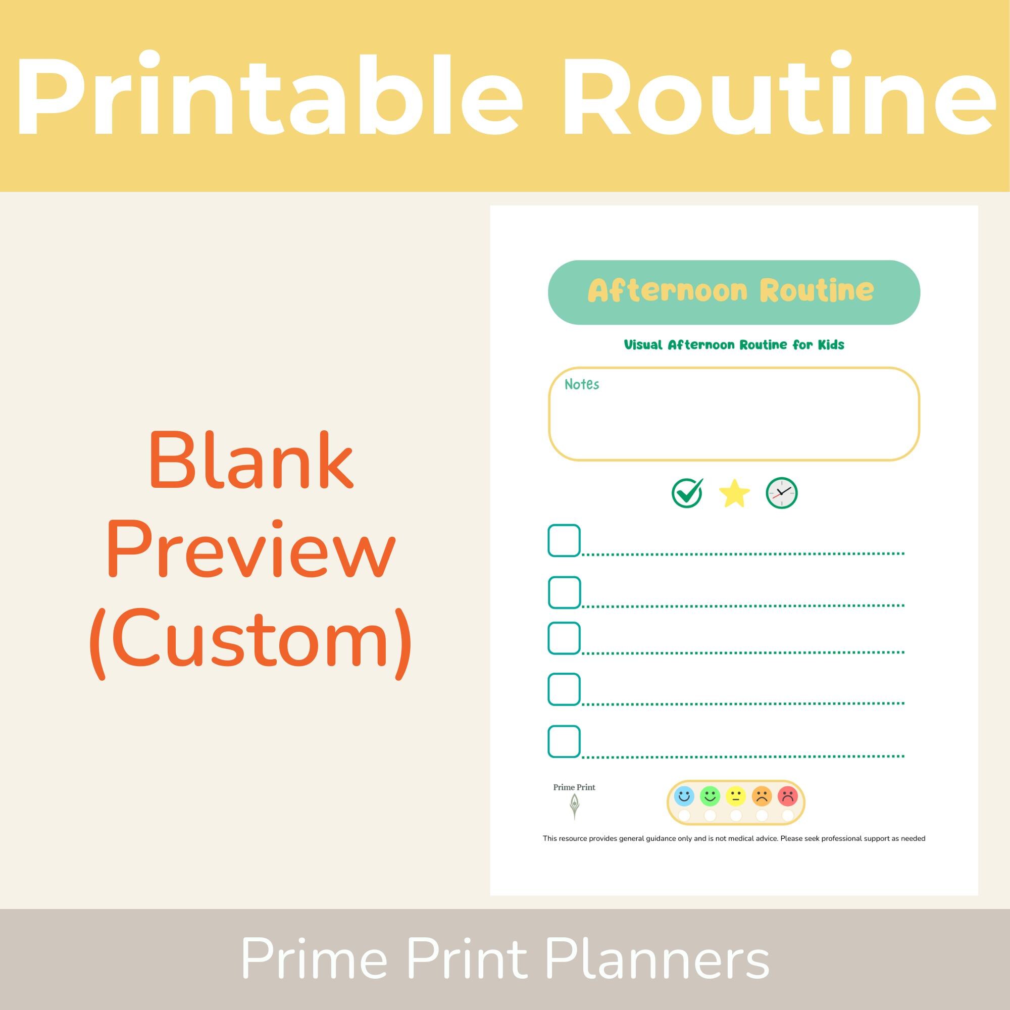 Kids Afternoon Routine Chart Printable | After School Visual Schedule ...