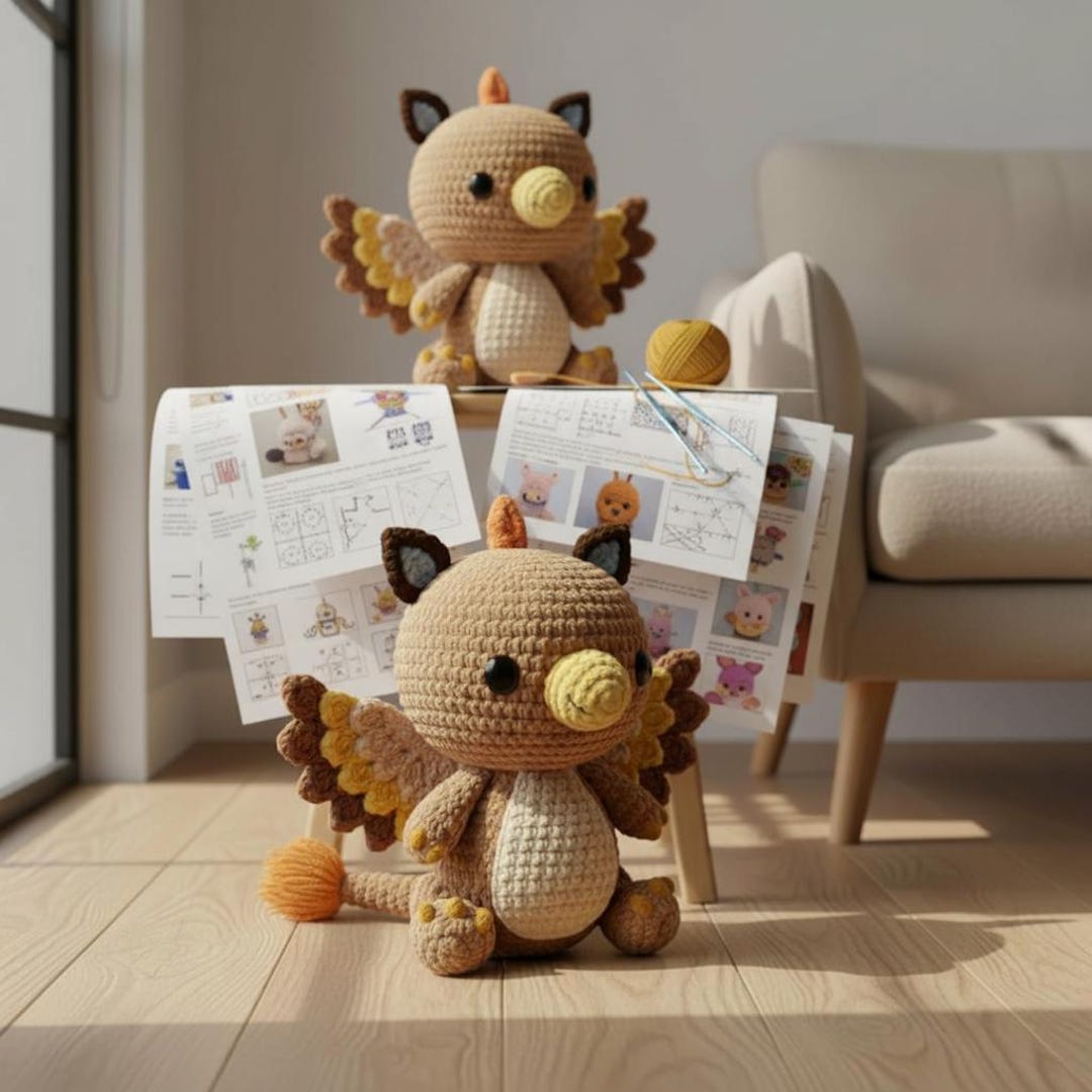 Griffin Pattern Griffin Amigurumi Crochet Pattern, Fantasy Creature Plush PDF (5 ...