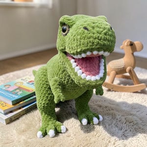 T-Rex Crochet Pattern PDF, Beginner Amigurumi Dinosaur Toy (Digital Download)