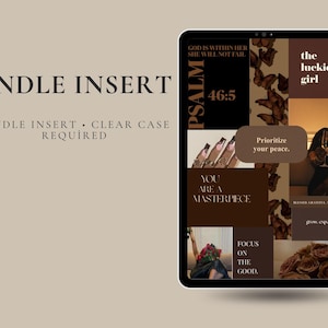 Neutral Kindle Insert | Minimalist Collage E-Reader Cover Art (Digital Download)