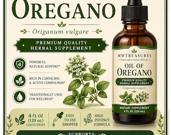 Pure Oregano Oil | Handmade Botanical Infused Oil (4oz Bottle)