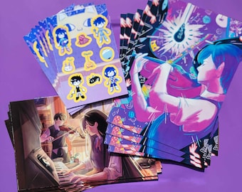 Omori Prints and Sticker Sheet