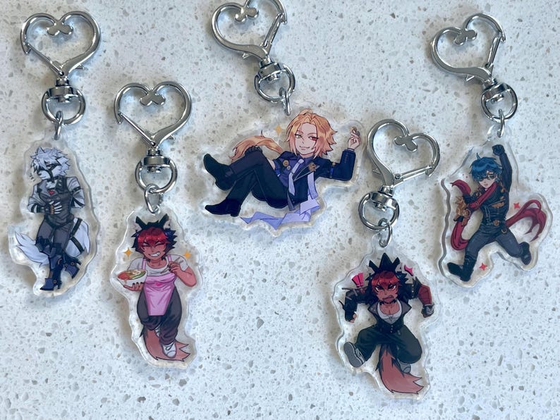 Zenless Zone Zero Aryclic Keychains - Lycon, Hugo Vlad, Manato, and Lighter ZZZ Keychain image 2