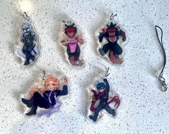Zenless Zone Zero Aryclic Phone Charms - Lycon, Hugo Vlad, Manato, and Lighter ZZZ Phone Charm