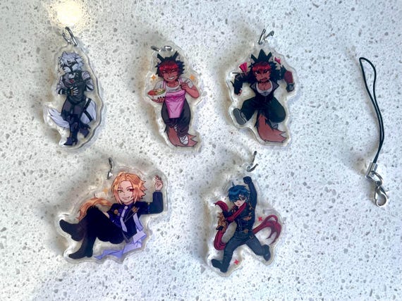 Zenless Zone Zero Aryclic Phone Charms - Lycon, Hugo Vlad, Manato, and Lighter ZZZ Phone Charm