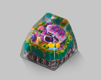 Mushroom Garden Artisan Keycap – Handgjort mekaniskt tangentbord i harts – SA Profile