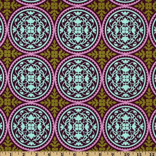 Cotton Fabric-Joel Dewberry Fabric Aviary 2 Collection-Free Spirit Fabric-Scrollwork Plum-100% Cotton-Quilters Cotton-1 yard