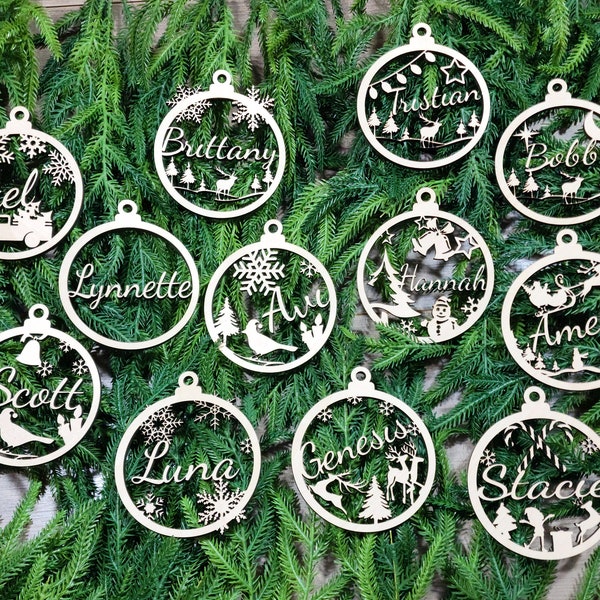 Custom Name Ornament - Personalized Christmas Ornament - Personalized Tree Decoration - Stocking Tag - Gift Tag -Personalized Christmas Gift