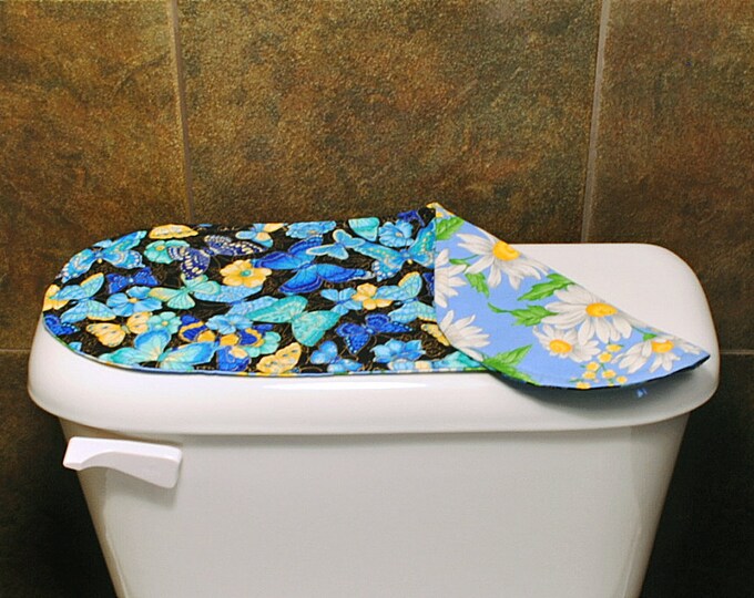 Butterfly Toilet Tank Cover, Daisy Toilet Lid Cover, Butterfly Bathroom
