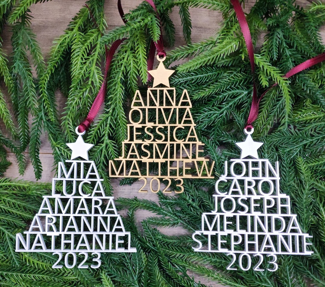 Family Name Christmas Tree Ornament Personalized Christmas Ornament