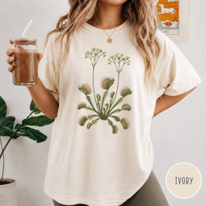 Carnivorous Plants Comfort Colors® Shirt, Vintage Botanical Tee, Venus Flytrap Plant Lover, Gothic Garden Shirt
