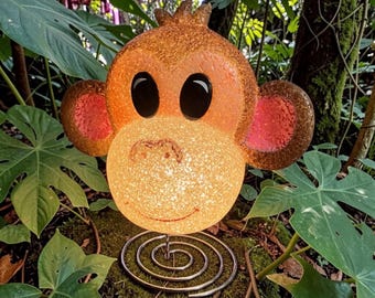 RARE Vintage Y2K Monkey Face Melted Plastic Popcorn Lamp | Retro Night Light | Spiral Spring Base | 90s 2000s Collectible | Hard to Find