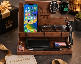 Personalized docking station,perfect for Birthday gift for best friend,Gift for men on valentine s day,Cool gift for dad and Fathers gift
