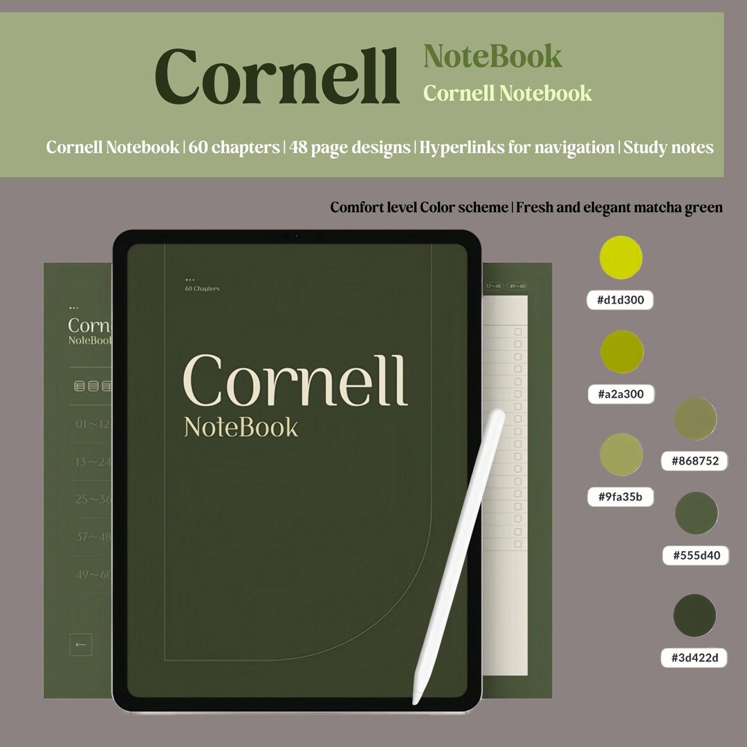 Digital Notebook, Goodnotes Notebook Template, iPad Notebook, Student