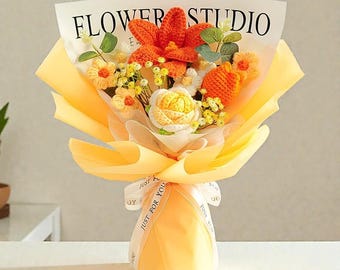 Handmade Crochet Lily Bouquet: Eternal Yarn Flowers, Wedding Decor