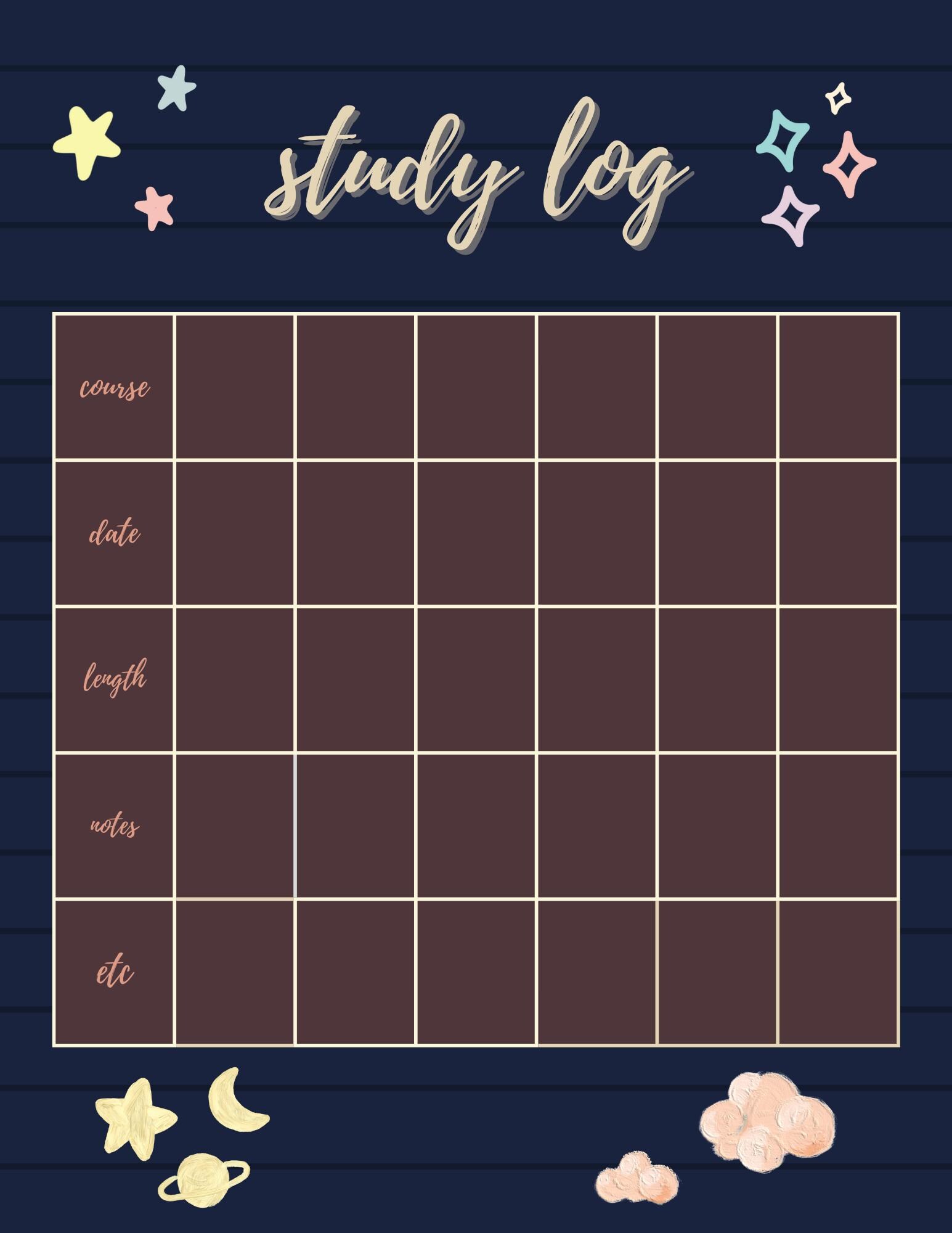 Academic Study Planner | 46-page Printable PDF, Student Homework ...