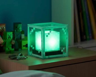 Luz de noche hecha a mano inspirada en Minecraft de Beacon