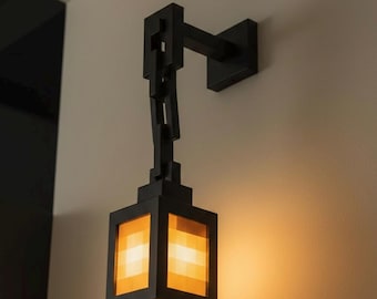 Pixel Art LED Wall Lantern | RGB Gamer Room Decor