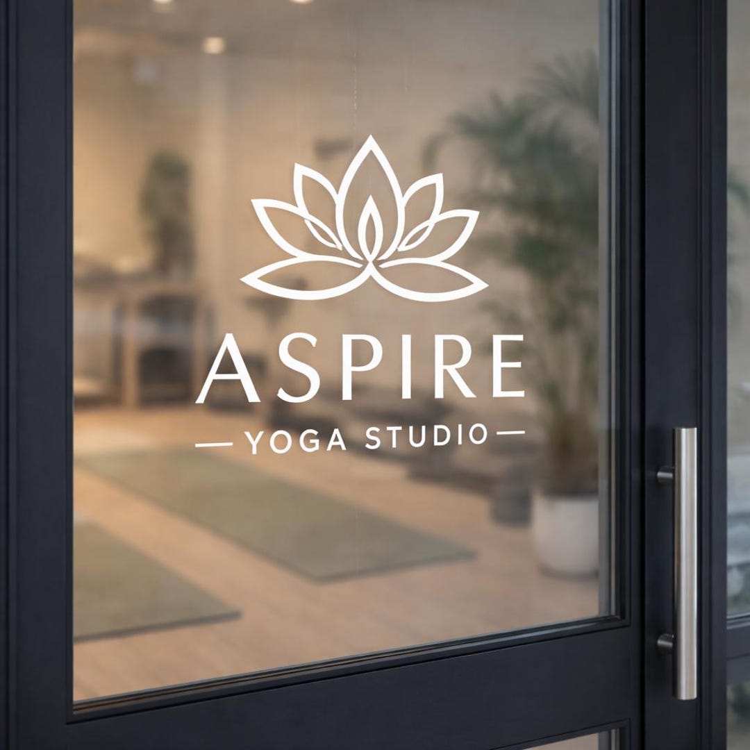 Logo Sign Display Store Window Business Storefront Window Logo Decal | Custom Vinyl for Glass Door ...