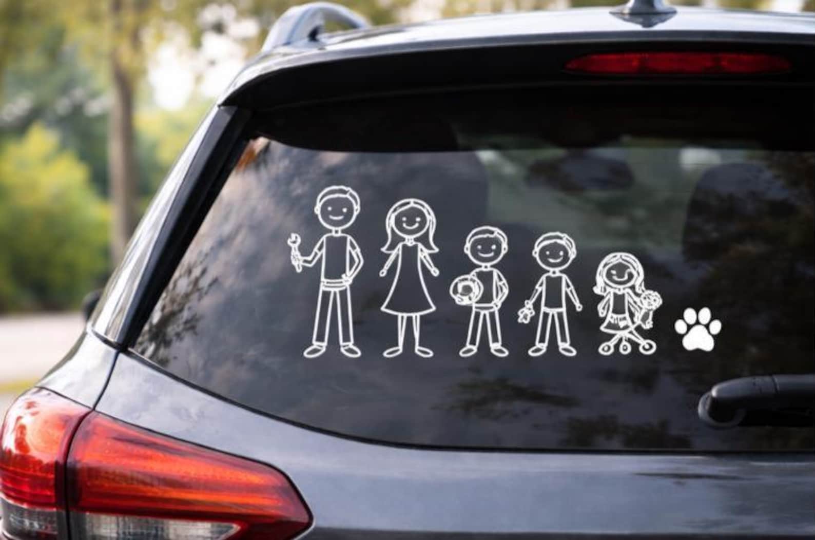 Custom Family Stick Figure Decals | Personalized Car Window Vinyl - Etsy