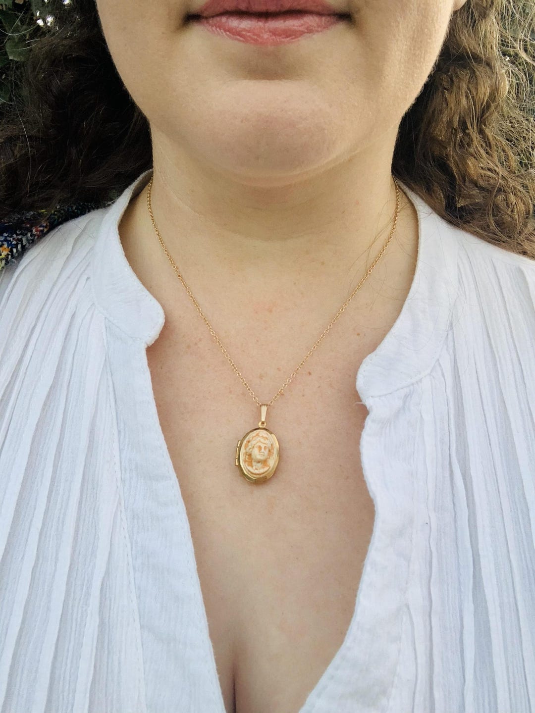 Vintage Greek Bust Locket on 14k Gold-filled Chain - Etsy