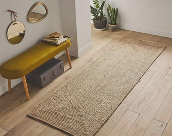 Handwoven Jute Runner Rug | Custom Size, Eco-Friendly Hallway Carpet