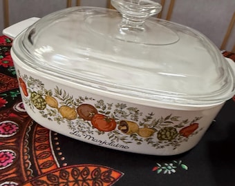 Vintage Corning Ware Spice of Life Casserole Set / La Marjolaine, Platos L'Echalote
