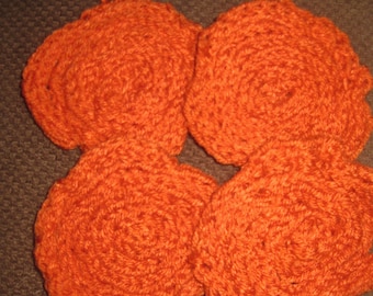 Juego de posavasos de calabaza tejidos a mano / Decoración de mesa de otoño / Detalle para Acción de Gracias