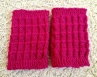 Hand Knit Boot Cuffs, Cozy Winter Leg Warmers, Fashionable Boot Toppers