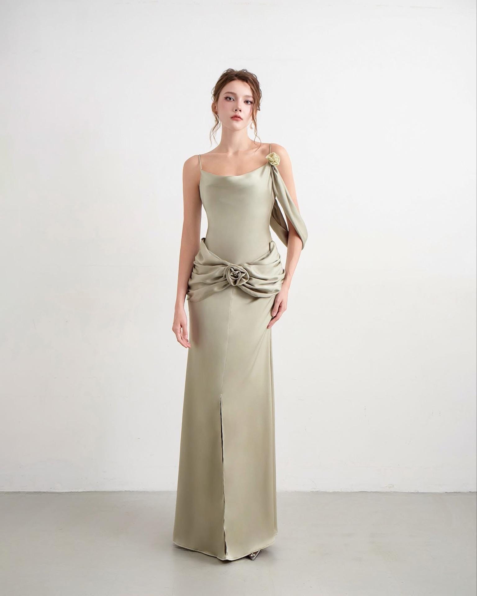 One Shoulder Sage Dress - Etsy One Shoulder Sage Dress - Etsy