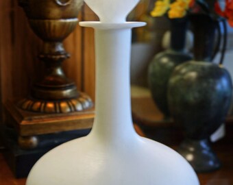 Milk Glass Frosted Barber's Bottle Late 1800s Hand Blown Glass