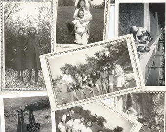 Historic Photos Girls Posing Together Vintage Photos Scrapbooking Collage A80