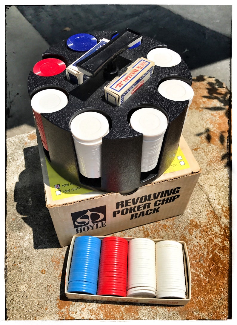 Vintage Hoyle Revolving Poker Chip Rack With Chips Etsy