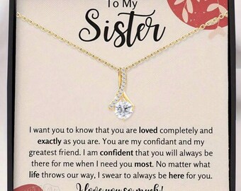 Collar con nudo de amor para hermanas, regalo sentimental con tarjeta con mensaje