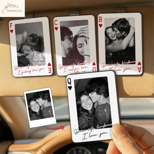 King & Queen Custom Couples Photo Drive Safe I Love You We're A Perfect Pair - Personalized Wooden Photo Car Visor Clip