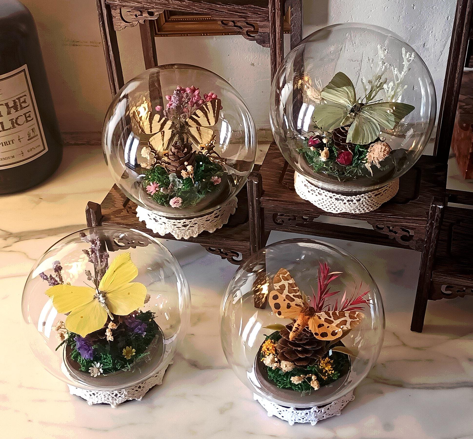 Campanello Eolico In Vetro Colorato Con Farfalle Monarca, Incorniciato Rame, Ebros Gift