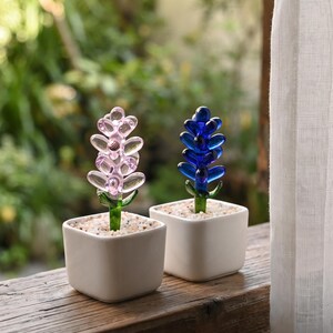 手吹きガラスの植木鉢、ミニガラスの花サボテンオーナメントテーブルデコレーション、先生への感謝、学期末ギフト、新学期