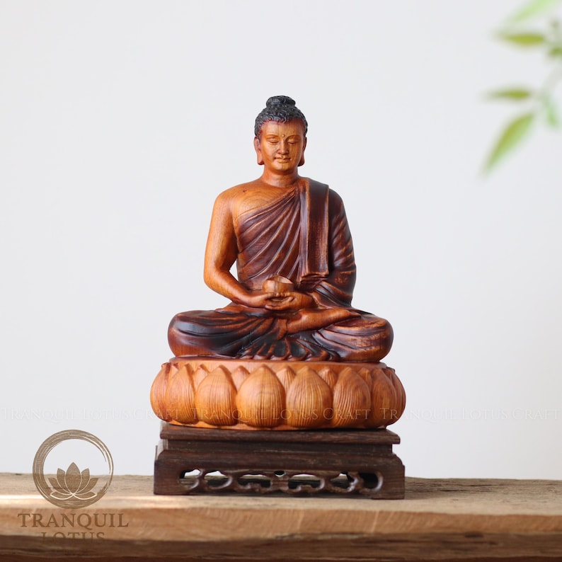 Elevate your Zen decor with a Sindora wood stand, turning a simple desk corner into a sanctuary of stillness and grounding energy