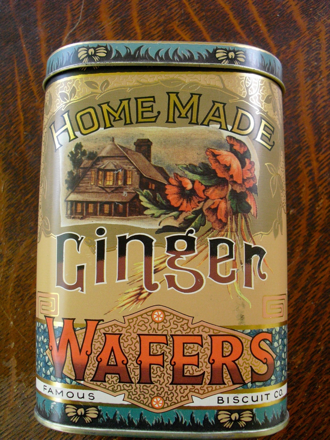 Homemade ginger wafers tin famous biscuit co England Etsy