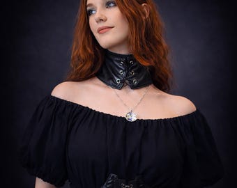 The VM Cotton Peasant Blouse -  Renaissance Chemise Top, Boho Puff Sleeve Gothic Corset Blouse, Witchy Layering Top, Festival Peasant Shirt