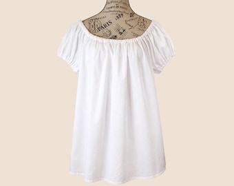 Baumwolle Bauern Bluse, Renaissance Chemise, Ren Faire Top, Piraten Shirt, Cottagecore Bluse, Witchy Boho Top, Handgefertigte Gothic Kleidung