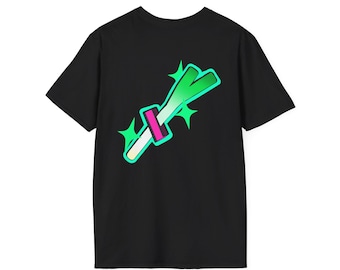 Miku Chibi Virtual Leek Back Graphic T-Shirt Graphic, Minimal Design