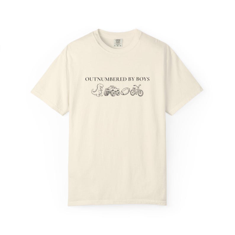 Comfort Colors® Funny Mama Shirt, Outnumbered by Sons Gift, Mother's Day Gift for Her, Mom Goose Shirt, Gift for Mother of Boys image 4