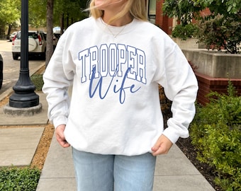 Trooper Wife Crewneck Sweatshirt | Law Enforcement Spouse Support
