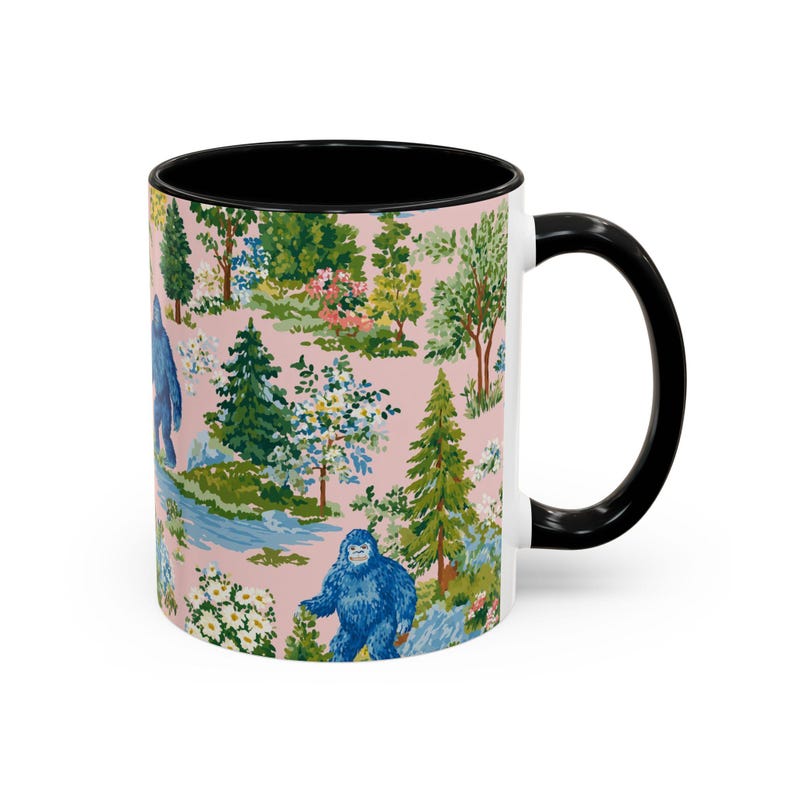 Bigfoot Sasquatch Mug - Coffee Cup Paranormal Gift Bigfoot Sasquatch Print Forest Funny Mug immagine 3